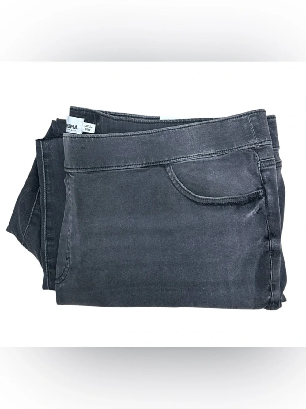 Sonoma Women’s NEW Pull On Faded Black Stretch Skinny Jeans Sz 26 W Leggings